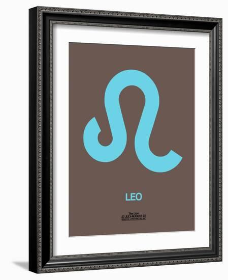 Leo Zodiac Sign Blue-NaxArt-Framed Art Print