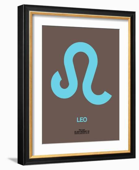 Leo Zodiac Sign Blue-NaxArt-Framed Art Print