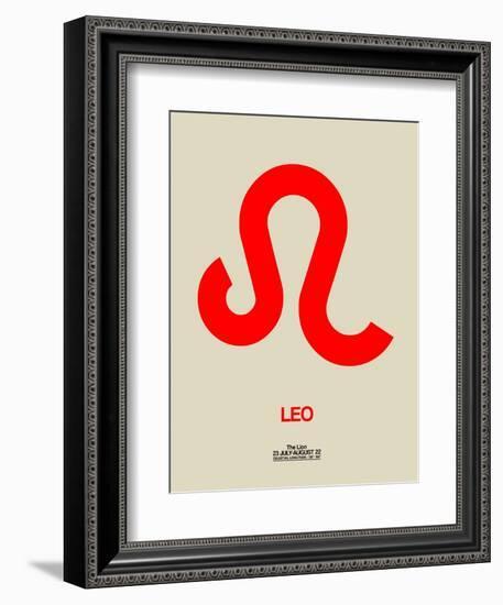 Leo Zodiac Sign Red-NaxArt-Framed Art Print