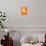 Leo Zodiac Sign White on Orange-NaxArt-Art Print displayed on a wall