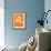 Leo Zodiac Sign White on Orange-NaxArt-Framed Art Print displayed on a wall