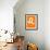 Leo Zodiac Sign White on Orange-NaxArt-Framed Art Print displayed on a wall