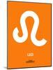 Leo Zodiac Sign White on Orange-NaxArt-Mounted Art Print
