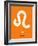 Leo Zodiac Sign White on Orange-NaxArt-Framed Art Print