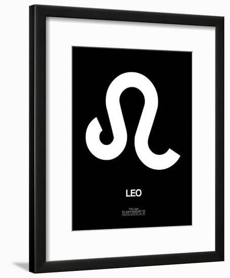 Leo Zodiac Sign White-NaxArt-Framed Art Print