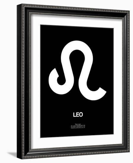 Leo Zodiac Sign White-NaxArt-Framed Art Print