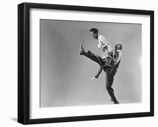 Leon Ames and Willa Mae Ricker Demonstrating a Step of the Lindy Hop-Gjon Mili-Framed Photographic Print