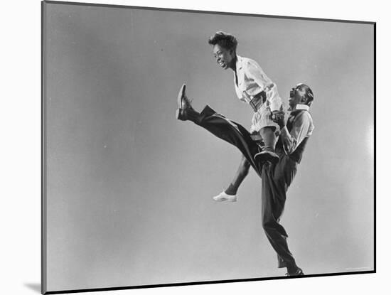 Leon Ames and Willa Mae Ricker Demonstrating a Step of the Lindy Hop-Gjon Mili-Mounted Photographic Print