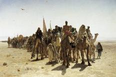 Pilgrims Going to Mecca (Pélerins Allant À La Mecque)-Leon-Auguste-Adolphe Belly-Framed Stretched Canvas