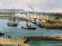View of the Port of Dieppe, C.1860 (Painting)-Leon Auguste Asselineau-Giclee Print
