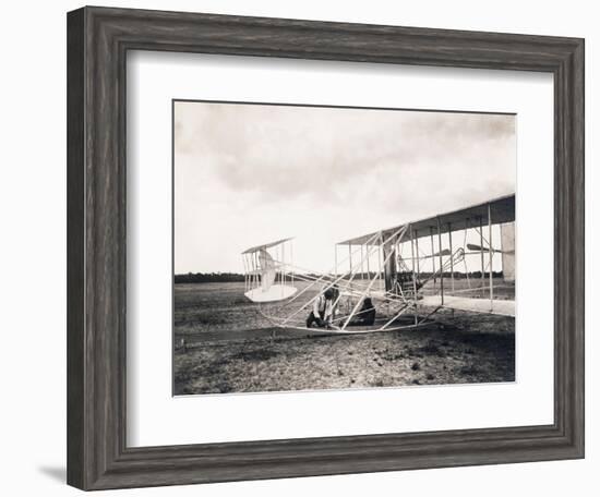 Leon Bollee Working on the Wright Brothers' Plane, C.1909-Leon Bollee-Framed Giclee Print