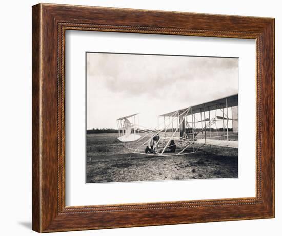 Leon Bollee Working on the Wright Brothers' Plane, C.1909-Leon Bollee-Framed Giclee Print