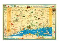 Historical Map of Connecticut-Leon des Rosiers-Mounted Art Print