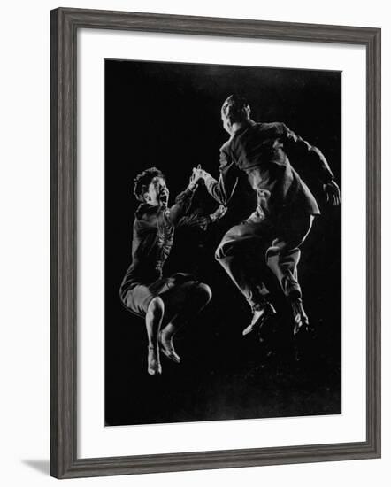 Leon James and Willa Mae Ricker Demonstrating a Step of the Lindy Hop. No Caps-Gjon Mili-Framed Premium Photographic Print