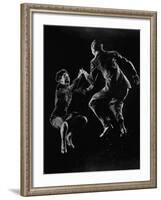 Leon James and Willa Mae Ricker Demonstrating a Step of the Lindy Hop. No Caps-Gjon Mili-Framed Premium Photographic Print