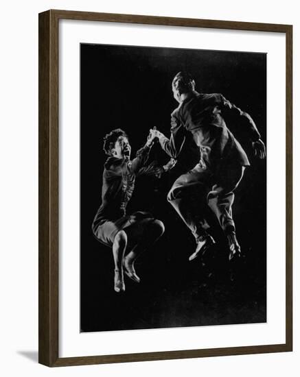 Leon James and Willa Mae Ricker Demonstrating a Step of the Lindy Hop. No Caps-Gjon Mili-Framed Premium Photographic Print