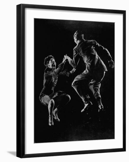 Leon James and Willa Mae Ricker Demonstrating a Step of the Lindy Hop. No Caps-Gjon Mili-Framed Premium Photographic Print