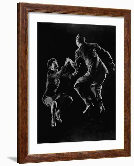 Leon James and Willa Mae Ricker Demonstrating a Step of the Lindy Hop. No Caps-Gjon Mili-Framed Premium Photographic Print