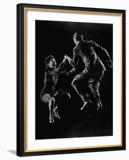 Leon James and Willa Mae Ricker Demonstrating a Step of the Lindy Hop. No Caps-Gjon Mili-Framed Premium Photographic Print