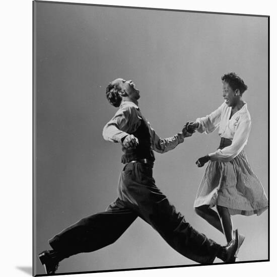 Leon James and Willa Mae Ricker Demonstrating a Step of the Lindy Hop-Gjon Mili-Mounted Premium Photographic Print