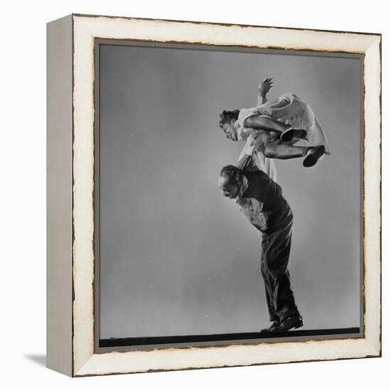 Leon James and Willa Mae Ricker Demonstrating a Step of the Lindy Hop-Gjon Mili-Framed Premier Image Canvas