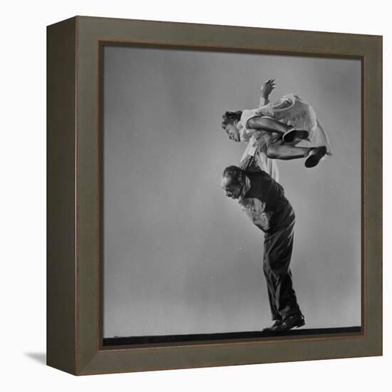 Leon James and Willa Mae Ricker Demonstrating a Step of the Lindy Hop-Gjon Mili-Framed Premier Image Canvas