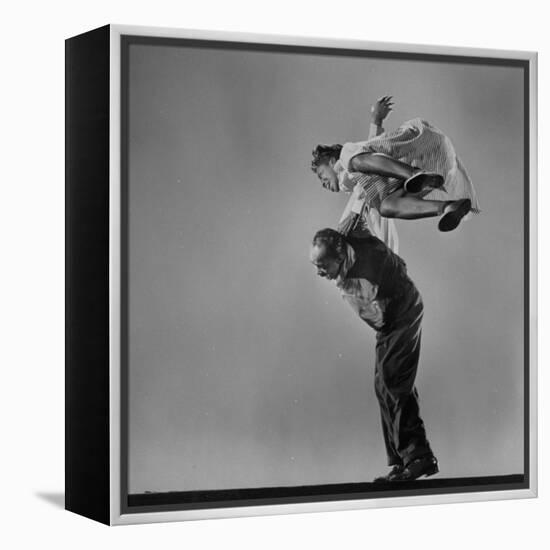 Leon James and Willa Mae Ricker Demonstrating a Step of the Lindy Hop-Gjon Mili-Framed Premier Image Canvas