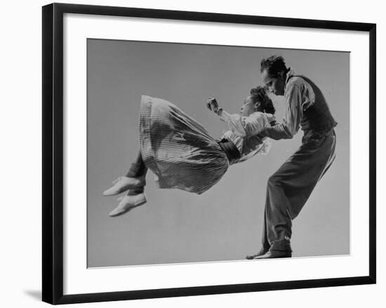 Leon James and Willa Mae Ricker Demonstrating a Step of the Lindy Hop-Gjon Mili-Framed Premium Photographic Print