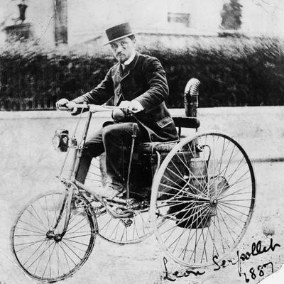 Leon Serpollet on His First Steam Tricycle, 1887' Photographic Print |  Art.com