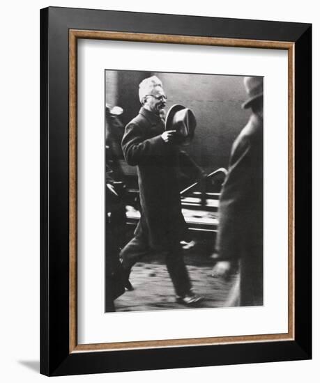 Leon Trotsky, exiled Russian Communist leader, arriving in Paris, c1933-Unknown-Framed Photographic Print