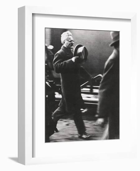 Leon Trotsky, exiled Russian Communist leader, arriving in Paris, c1933-Unknown-Framed Photographic Print