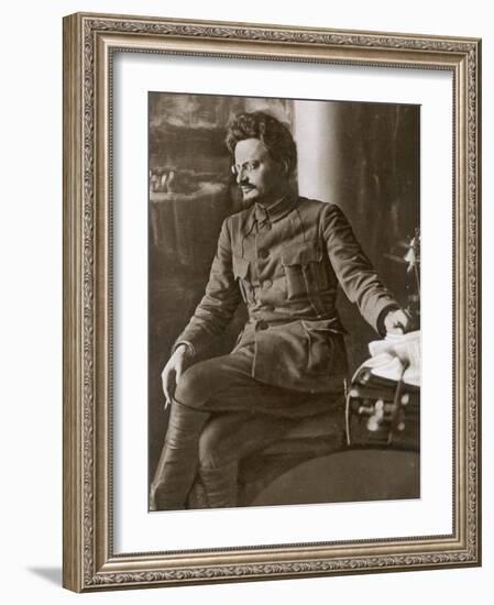 Leon Trotsky or Lev Davidovich Bronstein Russian Communist Leader in 1920-null-Framed Photographic Print