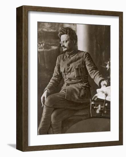 Leon Trotsky or Lev Davidovich Bronstein Russian Communist Leader in 1920-null-Framed Photographic Print