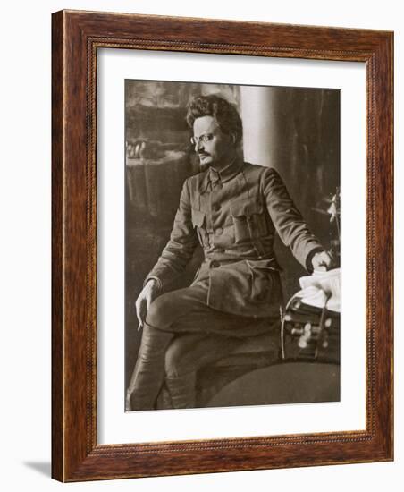 Leon Trotsky or Lev Davidovich Bronstein Russian Communist Leader in 1920-null-Framed Photographic Print