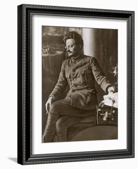 Leon Trotsky or Lev Davidovich Bronstein Russian Communist Leader in 1920-null-Framed Photographic Print