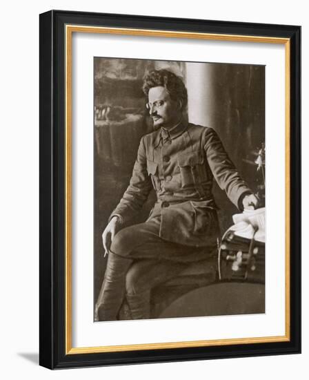 Leon Trotsky or Lev Davidovich Bronstein Russian Communist Leader in 1920-null-Framed Photographic Print