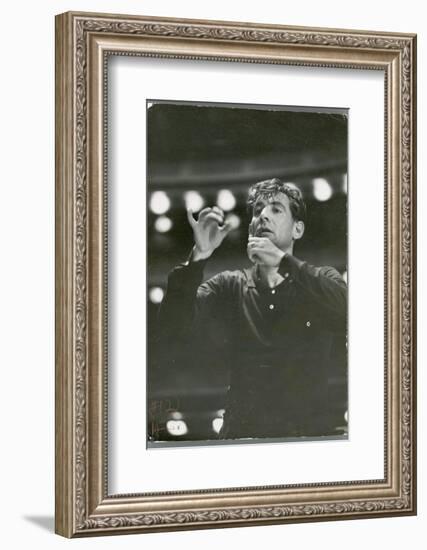 Leonard Bernstein Conducting Rehearsal of NY Philharmonic in Hindemith's "Mathis de Mahler"-Alfred Eisenstaedt-Framed Photographic Print