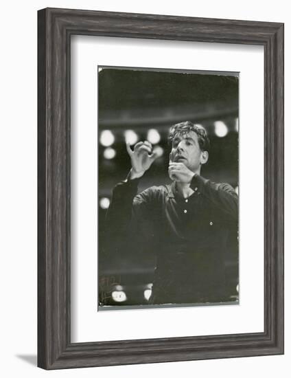 Leonard Bernstein Conducting Rehearsal of NY Philharmonic in Hindemith's "Mathis de Mahler"-Alfred Eisenstaedt-Framed Photographic Print