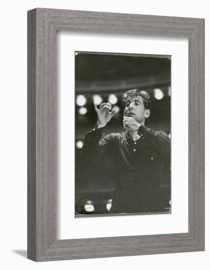 Leonard Bernstein Conducting Rehearsal of NY Philharmonic in Hindemith's "Mathis de Mahler"-Alfred Eisenstaedt-Framed Photographic Print