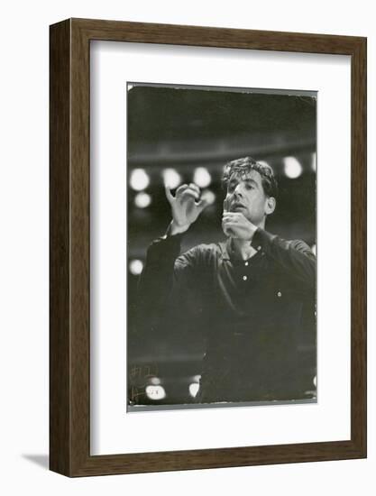 Leonard Bernstein Conducting Rehearsal of NY Philharmonic in Hindemith's "Mathis de Mahler"-Alfred Eisenstaedt-Framed Photographic Print