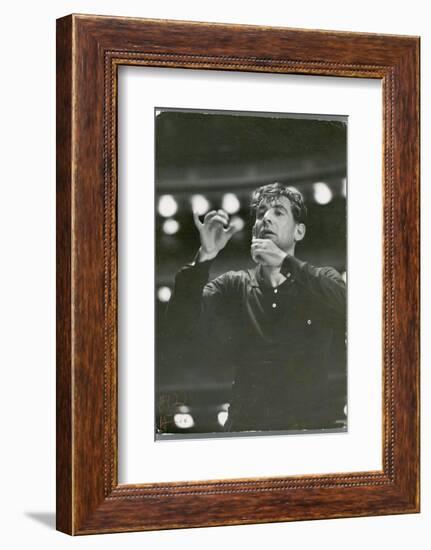 Leonard Bernstein Conducting Rehearsal of NY Philharmonic in Hindemith's "Mathis de Mahler"-Alfred Eisenstaedt-Framed Photographic Print