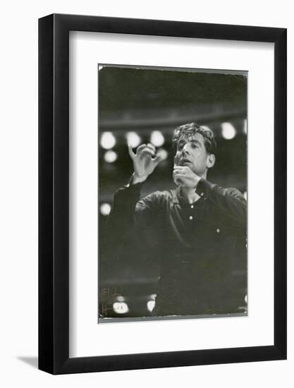 Leonard Bernstein Conducting Rehearsal of NY Philharmonic in Hindemith's "Mathis de Mahler"-Alfred Eisenstaedt-Framed Photographic Print