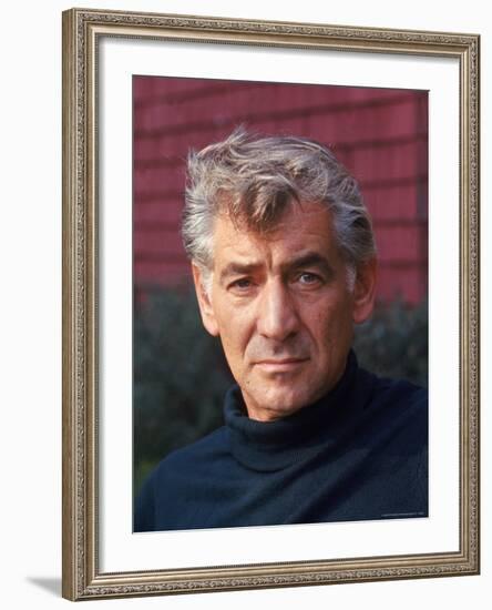 Leonard Bernstein Portrait-Alfred Eisenstaedt-Framed Premium Photographic Print