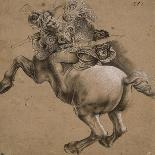 Cavalier, étude d'après la Bataille d'Anghiari-Léonard de Vinci-Mounted Giclee Print