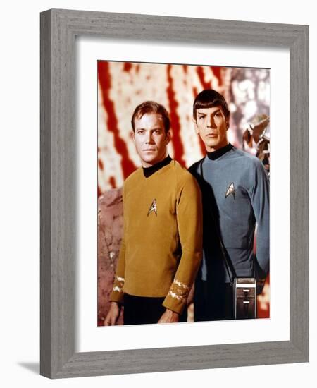 Leonard Nimoy; William Shatner. "Star Trek" [1966].-null-Framed Photographic Print