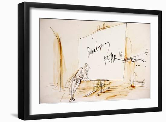 Leonardo 100 (drawing)-Ralph Steadman-Framed Giclee Print