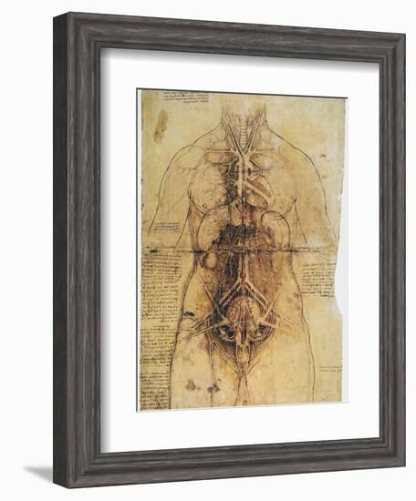 Leonardo: Anatomy, C1510-Leonardo da Vinci-Framed Giclee Print