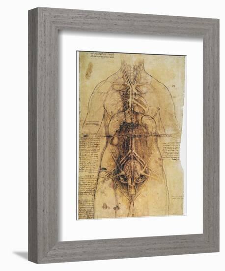 Leonardo: Anatomy, C1510-Leonardo da Vinci-Framed Giclee Print