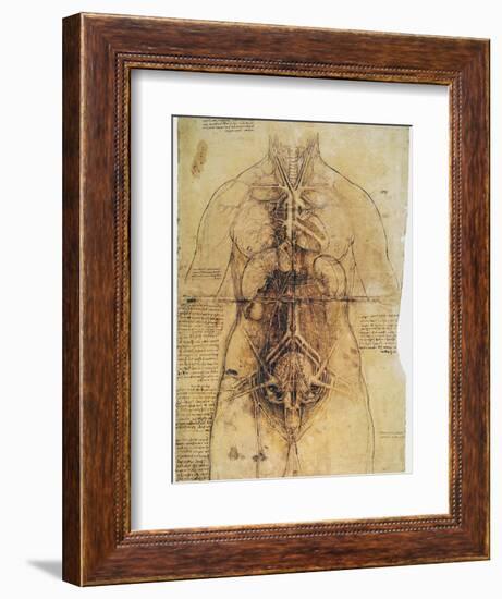 Leonardo: Anatomy, C1510-Leonardo da Vinci-Framed Giclee Print