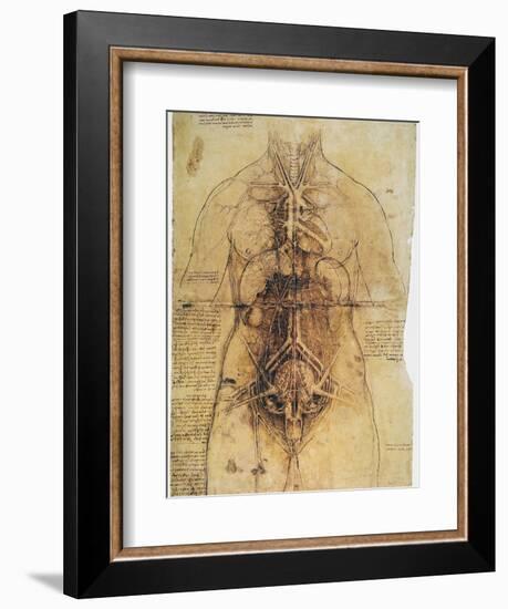 Leonardo: Anatomy, C1510-Leonardo da Vinci-Framed Giclee Print